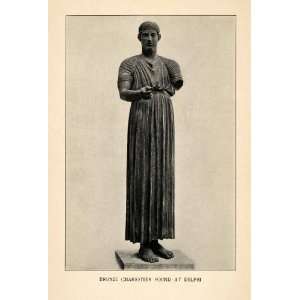 1904 Print Bronze Charioteer Delphi Heniokos Ancient Greece Xystis 