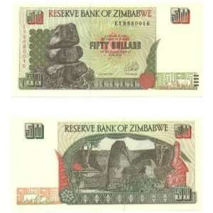  Zimbabwe 1994 50 Dollars, Pick 8 