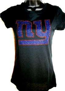 NY New York Giants Bling Womens Studded Tee Shirt Sm 3X  