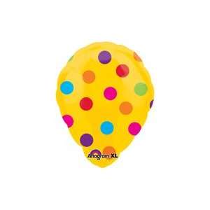    Perfect Yellow Polka Dot 18 Inch Foil Balloon Toys & Games