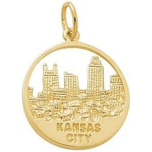   Rembrandt Charms Kansas City Skyline Charm, 10K Yellow Gold: Jewelry
