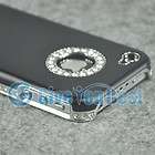 Black Crystal Rear Hard Case Cover+Diamond Screen Film For iPhone 4 4S 
