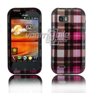 Keyboard Cell Phone Design Hard Case 3 ITEM COMBO Pink Brown Checkered 