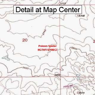 USGS Topographic Quadrangle Map   Poison Spider, Wyoming (Folded 