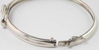   6ct Everlon Diamond Knot Sterling Silver Bangle Bracelet 6 3/4  