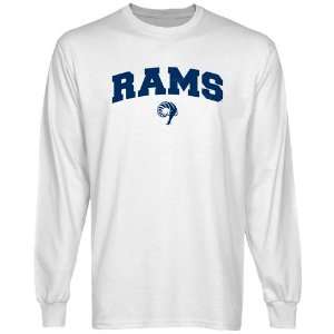  Rhode Island Rams White Logo Arch Long Sleeve T shirt 