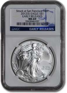 2012 (S) American Silver Eagle   NGC MS69   Early Releases  