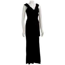 House of Dereon Womens Long Black Grecian Gown  Overstock