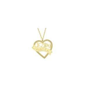   Love You 10K Gold Heart Name Pendant (8 Letters) lockets Jewelry