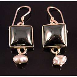 Sterling Silver Hematite/ FW Pearl Zena Earrings (USA)  Overstock 