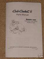 Cub Cadet Series 1000 Hydro Tractor Illustd Part Manual  