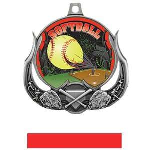 Custom Hasty Awards Softball Ultimate 3 D Medals M 727O SILVER MEDAL 