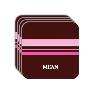 Personal Name Gift   MEAN Set of 4 Mini Mousepad Coasters (pink 