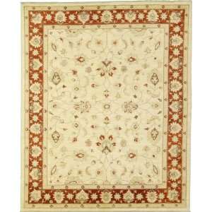  81 x 100 Ivory Hand Knotted Wool Ziegler Rug: Home 