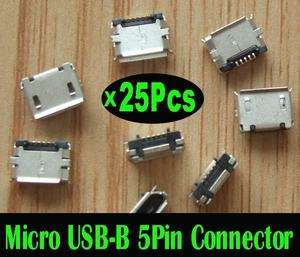 Micro USB B 5Pin Female SMT Socket Slot Connector 25Pcs  