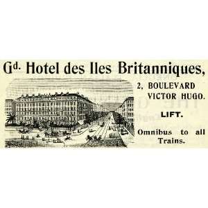  1908 Ad Grand Hotel Iles Britanniques 2 Boulevard Victor 