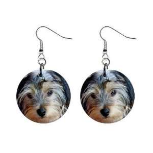  Yorkshire Terrier Puppy Dog 3 Button Earrings A0654 