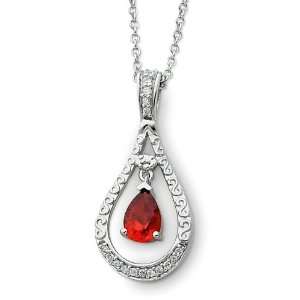   Red CZ 18 Inch Birthstone Necklace West Coast Jewelry Jewelry