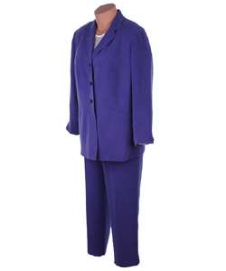 Travis Ayers Plus Size Royal Purple Silk Pant Suit  
