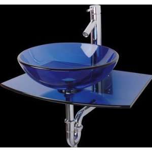  Blue Halo Glass & Stainless Wall Mount Sink: Home 