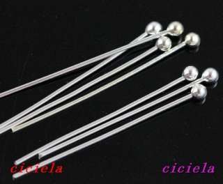 20mm,30mm,40mm,50mm silver plate Ball Head Pin Free Shipping  