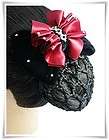   Red Bow Barrette Snood Hair Net Hair Band Beautiful for You SN061