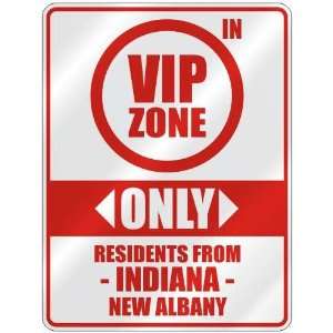   ZONE  ONLY RESIDENTS FROM NEW ALBANY  PARKING SIGN USA CITY INDIANA