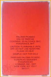 Description This is a Paloma Picasso sample signature perfume. .03 