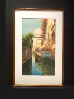 VENICE CANAL   FINE ORIG. 1915 WATERCOLOR   SIGNED  