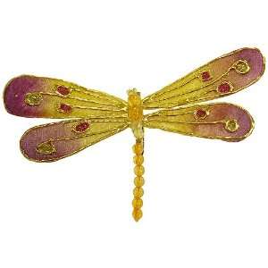   Purple & Yellow Dragonfly Christmas Ornament #H1134