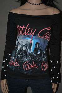 DIY Motley Crue Top Glam Rock Tommy lee Nikki Sixx Rocker XS XL  