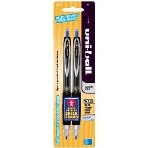  uni ball 207 Retractable Micro Point Gel Pens, 2 Blue Ink 