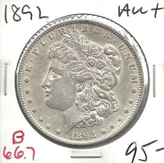 1892 Morgan Silver Dollar Almost Uncirculated+ B667  