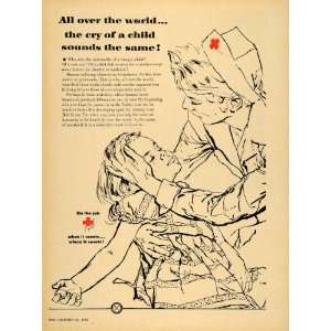  1956 Ad Red Cross Blood Child Accident Medicine Health 
