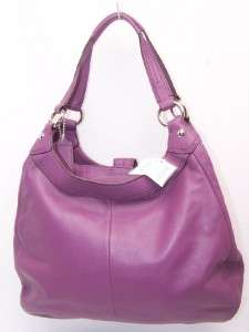   Soho Leather Hobo Handbag Purse Bag 17092 Purple Berry $398  