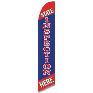  11.5ft x 2.5ft State Inspection Here Feather Banner Flag 