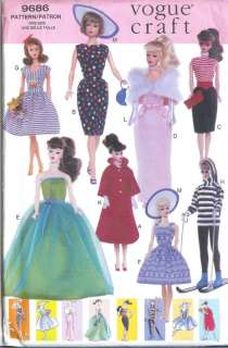 Vogue 11 1/2 Fashion Doll Clothes Barbie Pattern Retro  