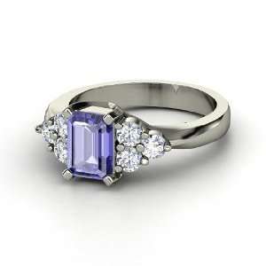  Apex Ring, Emerald Cut Tanzanite Platinum Ring with 
