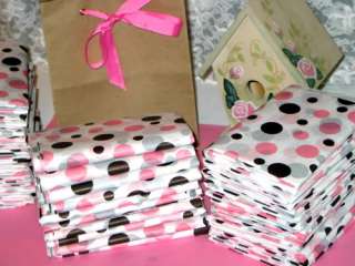5ct NEOPOLITAN Tissue Paper Brown Pink White Polka Dot  