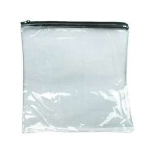   Made Quilts Clear Vinyl Bag with Black Zipper 17x 17