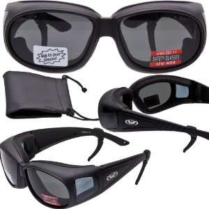  Padded Motorcycle Sunglasses   Fits Over Most Prescription Eyewear 
