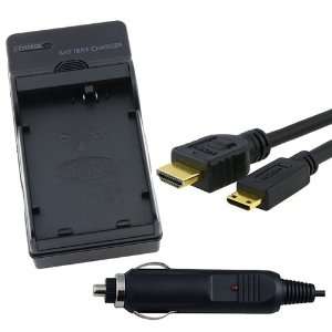  Battery Charger and 10ft mini HDMI to HDMI Cable for Canon LP E5 EOS 