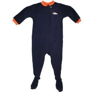   Denver Broncos Infant Fleece Blanket Sleeper (Navy): Sports & Outdoors
