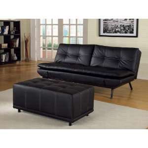    Sofa Bed in Black Bycast Leather   Coaster Co.: Home & Kitchen