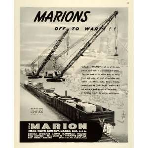  1943 Ad Marion Steam Shovel Co Ohio Heavy Equipment 