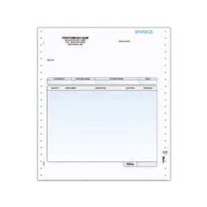  Continuous invoice form, 3 parts with shaded areas, 9 1/2 