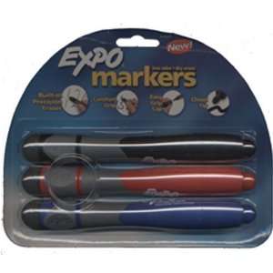  Expo Markers 3 pack , Built in Precision Eraser Pk of 2 