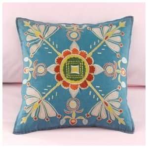   Pillows: Kids Embroidered Blue Floral Throw Pillow: Home & Kitchen