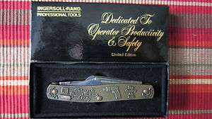 INGERSOLL RAND LIMITED EDITION POCKET KNIFE 3 BLADE COLLECTOR USA 