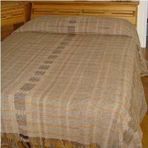  Hand loomed Cotton Bedspread (Beige)